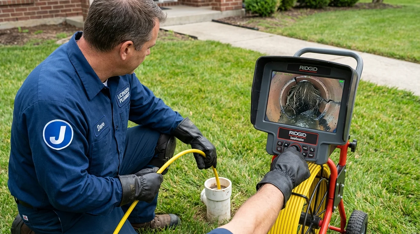 Sewer camera inspection being performed by Johns Plumbing LLC in Hibbing